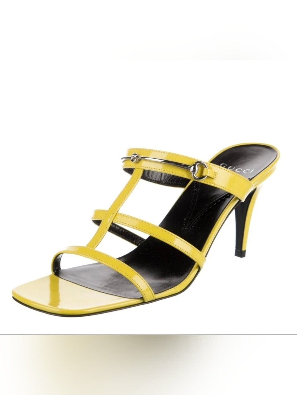 Gucci Patent Leather T-Strap Mule Heels NEW!